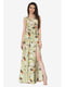 Платье оливкового цвета с цветочным принтом | 5627080 | фото 4