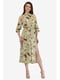 Платье оливкового цвета с цветочным принтом | 5627098 | фото 2