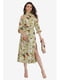 Платье оливкового цвета с цветочным принтом | 5627098 | фото 3