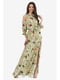 Сукня оливкового кольору з квітковим принтом | 5627099 | фото 4