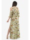 Платье оливкового цвета с цветочным принтом | 5627099 | фото 7