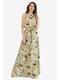 Платье оливкового цвета с цветочным принтом | 5627109 | фото 2