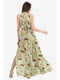 Платье оливкового цвета с цветочным принтом | 5627109 | фото 6