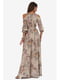 Платье бежевое с цветочным принтом | 5627112 | фото 5