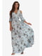 Платье голубое с цветочным принтом | 5627113 | фото 2