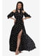 Платье черное с принтом | 5627144 | фото 2