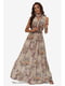 Платье бежевое с цветочным принтом | 5627158 | фото 2