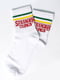 Шкарпетки білі з малюнком у смужку | 5631199