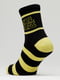 Шкарпетки чорні в смужку з написом | 5631207 | фото 3
