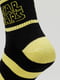 Шкарпетки чорні в смужку з написом | 5631207 | фото 5