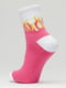 Носки бело-розовые с рисунком | 5631215 | фото 2
