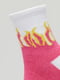 Носки бело-розовые с рисунком | 5631215 | фото 4