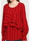 Блуза червона в смужку | 5600874