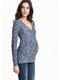 Пуловер для вагітних кольору синій меланж | 5637028