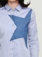 Рубашка голубая с принтом | 5641801 | фото 4