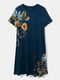 Сукня синя в квітковий принт | 5636014 | фото 6