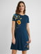 Платье синее в цветочный принт | 5636014