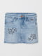 Юбка джинсовая синяя с рисунком | 5658575