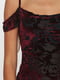 Платье черно-бордовое с цветочным узором | 5658692 | фото 4