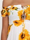 Платье белое в цветочный принт | 5658718 | фото 4
