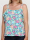 Блуза бірюзового кольору в квітковий принт | 5659098 | фото 3