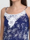 Блуза синя в квітковий принт | 5659114 | фото 4