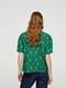 Блуза зеленого цвета в цветочный принт | 5659250 | фото 3