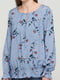 Блуза блакитного кольору в квітковий принт | 5659332 | фото 3