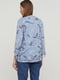 Блуза-сорочка блакитного кольору в квітковий принт | 5659371 | фото 2