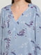 Блуза-сорочка блакитного кольору в квітковий принт | 5659371 | фото 3