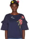 Блуза з квітковим малюнком і написом | 5660837