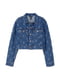 Куртка джинсовая синяя в принт | 5660917