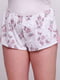 Шорты пижамные белые в цветочный принт | 5660942 | фото 3