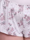Шорты пижамные белые в цветочный принт | 5660942 | фото 4