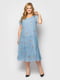 Платье голубое в цветочный принт | 5662340