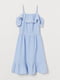 Платье голубого цвета в полоску | 5662592