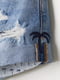 Шорты джинсовые голубого цвета с декором | 5662672 | фото 2