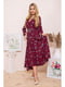 Платье бордовое с цветочным принтом | 5663946 | фото 2