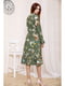 Сукня кольору хакі з квітковим принтом | 5663948 | фото 2