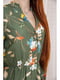Платье цвета хаки с цветочным принтом | 5663948 | фото 4
