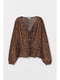 Блуза коричнева в принт | 5667529