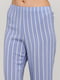 Пижамные брюки голубые в полоску | 5668656 | фото 3