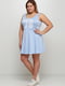 Платье голубое с принтом | 5632541