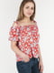 Блуза червона в принт | 4226456 | фото 2
