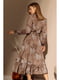 Платье коричневое в принт | 5681863 | фото 5