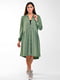 Платье-рубашка оливкового цвета | 5684042