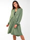 Платье-рубашка оливкового цвета | 5684042 | фото 2