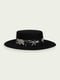 Шляпа черная с цветочным принтом | 5687537 | фото 2