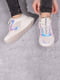 Кроссовки белые с контрастными вставками | 5643125