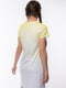 Платье-футболка бело-желтое с принтом | 5690684 | фото 2